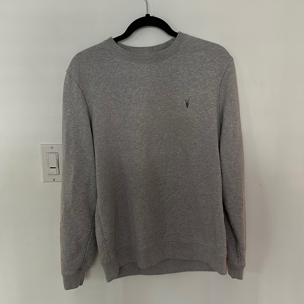 ALL SAINTS (small) men’s gray crewneck pullover sweatshirt